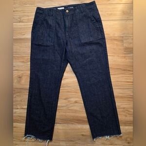 PILCRO Dark Denim High Rise Raw Hem Jeans Size 31